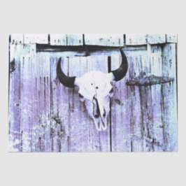 Papel De Seda Vintage Western Bull Caveira Puro Branco Distinto