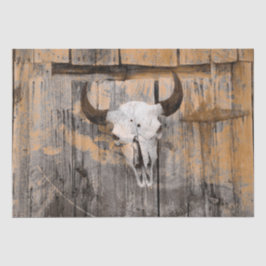 Papel De Seda Vintage Western Bull Skull Grunge Textura