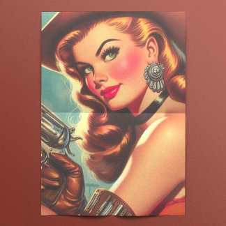 Papel De Seda Vintage Western Pin-up