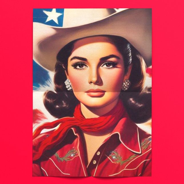 Papel De Seda Vintage Western Pin-up (Criador carregado)