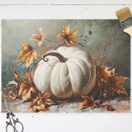 Papel De Seda Vintage White Pumpkin Painting Decoupage