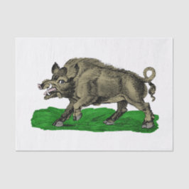 Papel De Seda Vintage Wild Boar Draar BW #3C