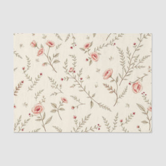 Papel De Seda Vintage Wild Rosas and Ferns in Soft Beige