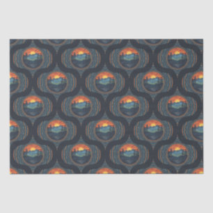 Papel De Seda Vintage Wilderness Sunset Mandala Meio século Ogee