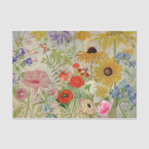 Papel De Seda Vintage Wildflower Nature Botanage