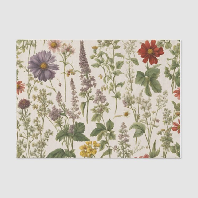 Papel De Seda Vintage Wildflower Nature Decoupage (Frente )