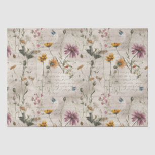 Papel De Seda Vintage Wildflower Pattern