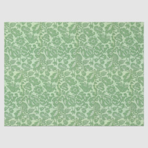 Papel De Seda Vintage William Morris Floral Patterno Green
