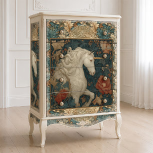 Papel De Seda Vintage William Morris Style Unicorn Floral