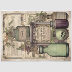 Papel De Seda Vintage Witch Potion Design, Série 2