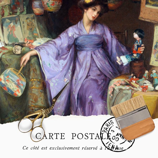 Papel De Seda Vintage Woman Antique Texple Kimono (Criador carregado)