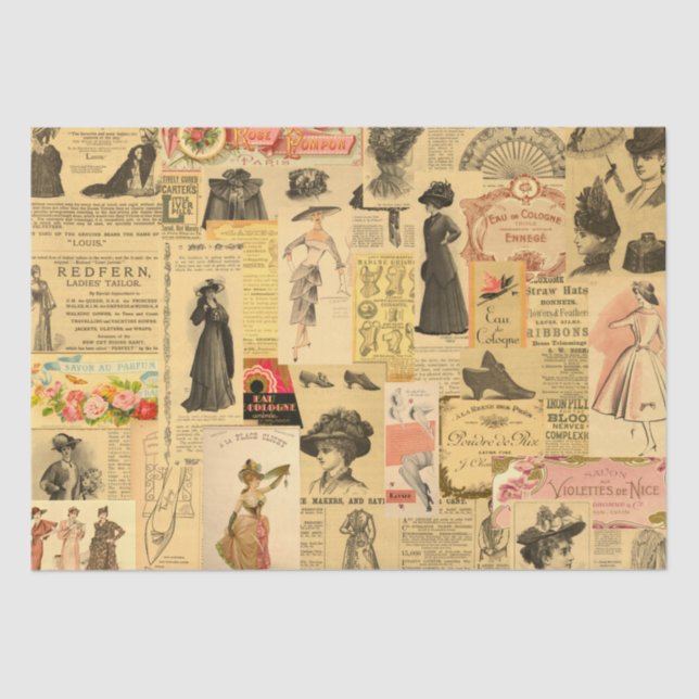 Papel De Seda Vintage Women Advertisements Chique Decoupage (Frente )