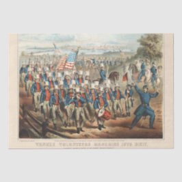 Papel De Seda Vintage Yankee Volunteers Marchando a desoupage de