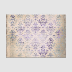 Papel De Seda Vintagem de Damasco Roxo Distante