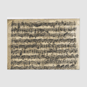 Papel De Seda Vintagem de Música em Folha Dourada Distante