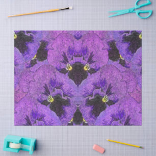 Papel De Seda Violeta pensamento, pintura abstrata, arte floral