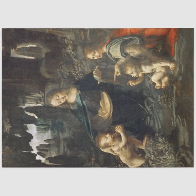 Papel De Seda Virgem das Rochas, Leonardo da Vinci (Frente )