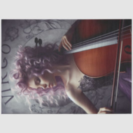 Papel De Seda Virgo Zodiat Musical Cello Decoupage
