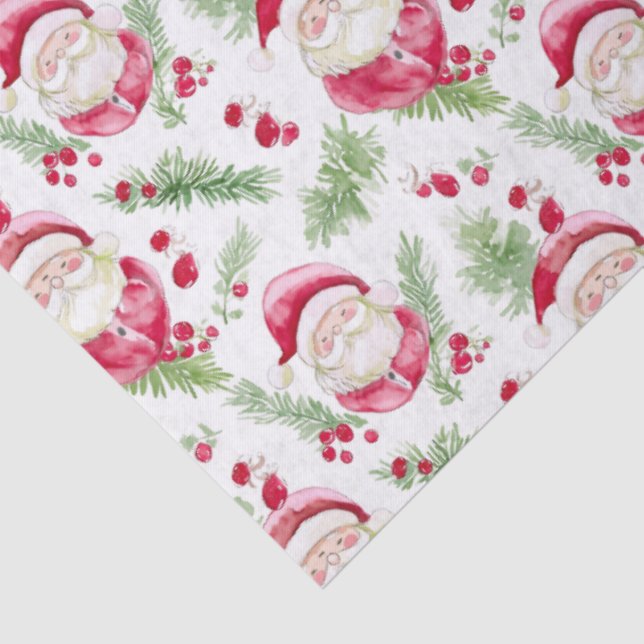 Papel De Seda Vírus da feliz de aquarela Santa Claus (Detalhes )