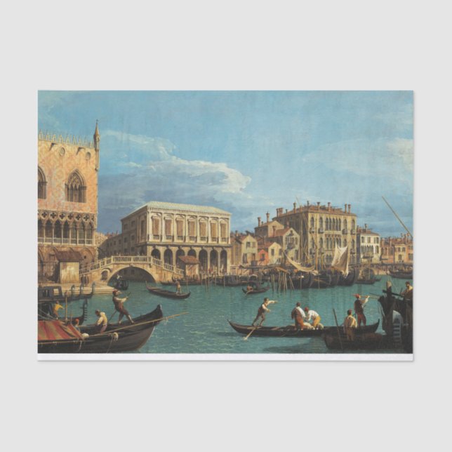 Papel De Seda Visão da Riva degli Schiavoni Veneza (Frente )