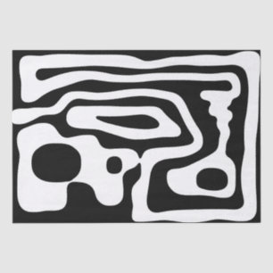 Papel De Seda Vise Grip: Abstrato preto e branco