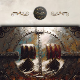 Papel De Seda Vista de Escudo Navios Vikings Decoupage