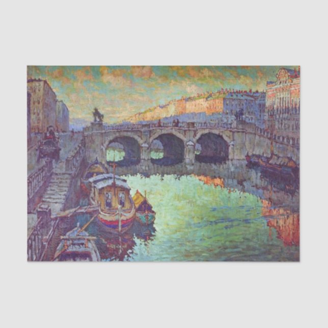 Papel De Seda Vista do Santo Petersburgo (cidade russa) (Frente )