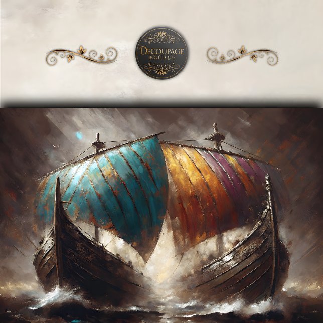 Papel De Seda Visualizando a desacoplamento de falhas de velas (Viking Sails Clash Decoupage Tissue Paper)