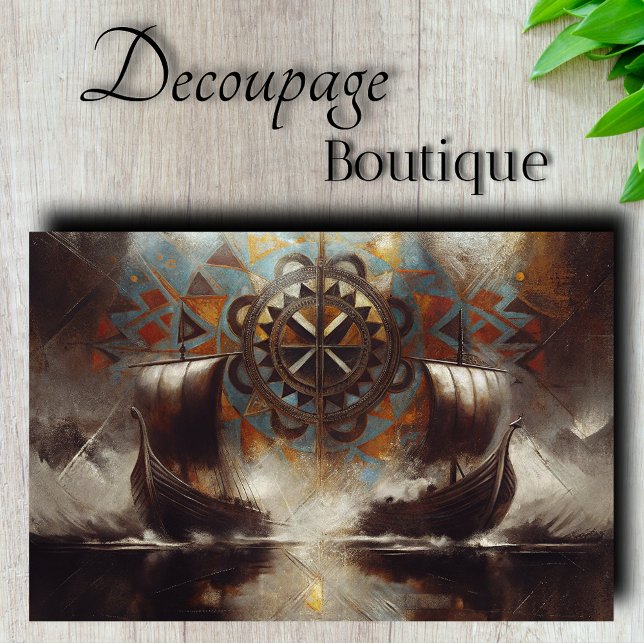 Papel De Seda Visualizando a Desanexação de Navegação de Compass (viking Compass Navigation Decoupage Tissue Paper)