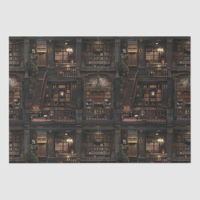Papel De Seda Vitoriana Gothic Dollshouse Dark Academia (Frente )