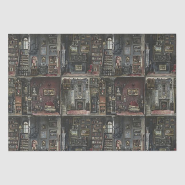 Papel De Seda Vitoriana Gothic Dollshouse Dark Academia (Frente )