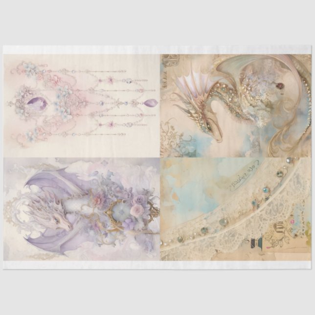 Papel De Seda Vitoriano Dragon Series Design 11 (Frente )