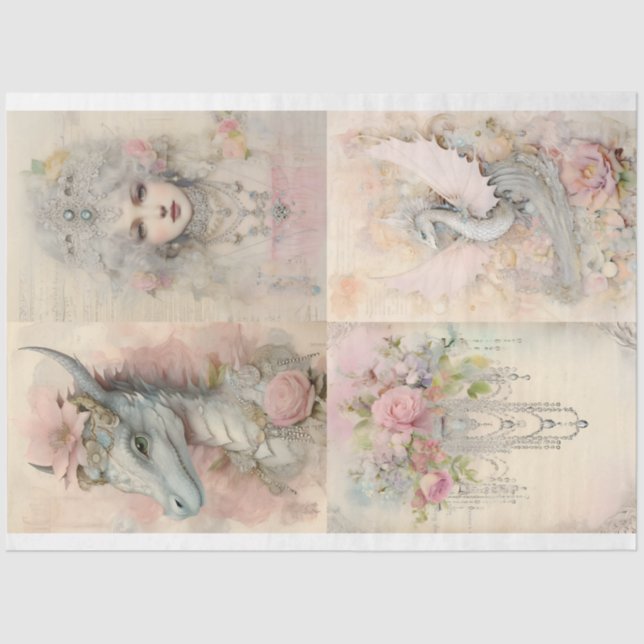 Papel De Seda Vitoriano Dragon Series Design 12 (Frente )