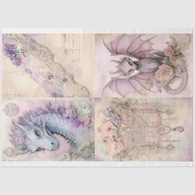 Papel De Seda Vitoriano Dragon Series Design 13 (Frente )