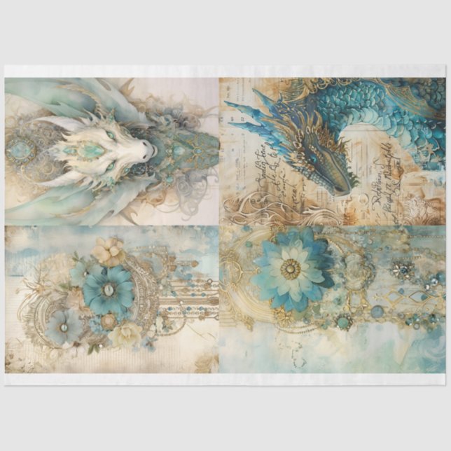 Papel De Seda Vitoriano Dragon Series Design 2 (Frente )