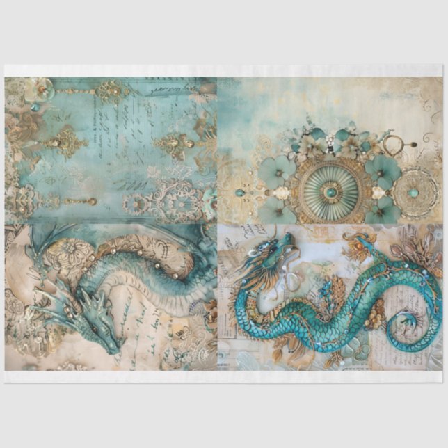 Papel De Seda Vitoriano Dragon Series Design 3 (Frente )
