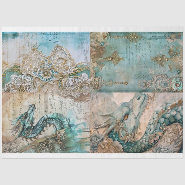 Papel De Seda Vitoriano Dragon Series Design 7 (Frente )