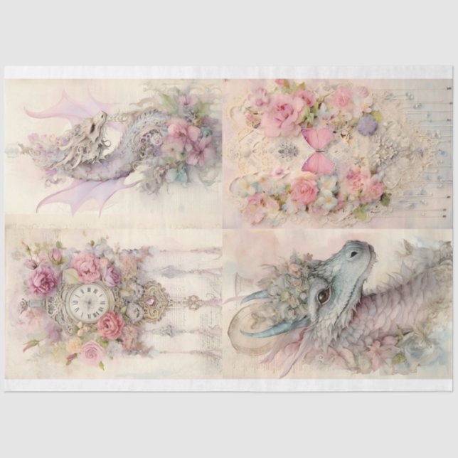 Papel De Seda Vitoriano Dragon Series Design 8 (Frente )