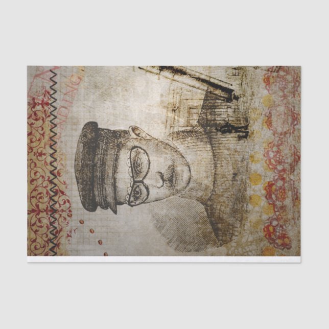 Papel De Seda Vitoriano Steampunk Inventor Scientist Telescope (Frente )