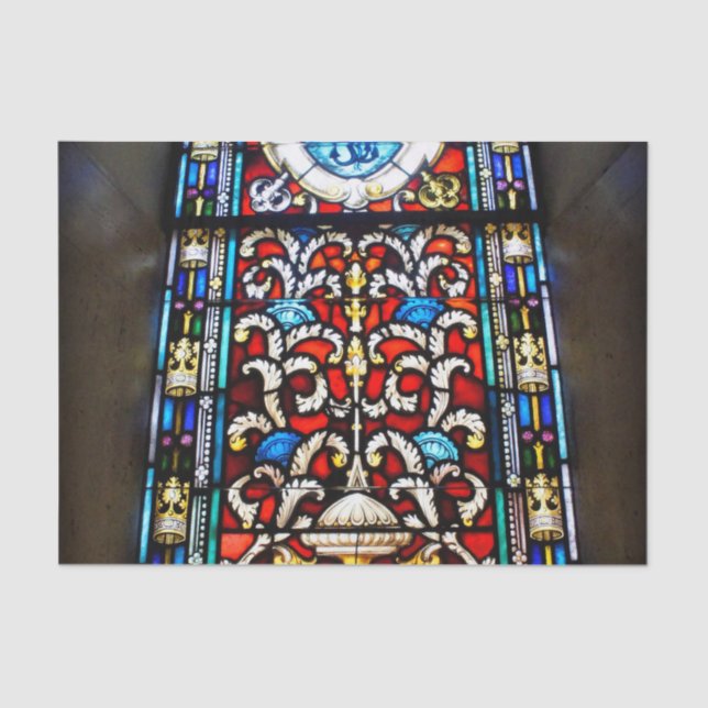 Papel De Seda Vitral vermelho e azul (Frente )