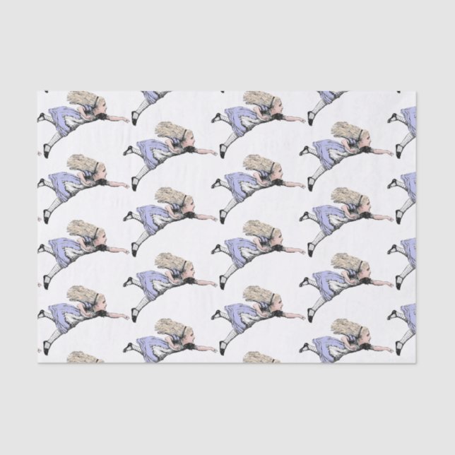 Papel De Seda Voando Alice no País das Maravilhas Olhando Vidro (Frente )