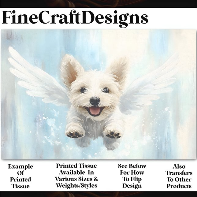 Papel De Seda Voando Yorkshire Terrier com Wings AV1 Decoupage (Criador carregado)