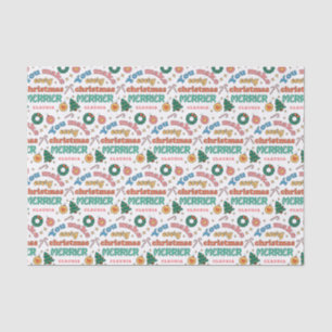 Papel De Seda Você Faz Todo Natal Mais Feliz Retro de Cubo