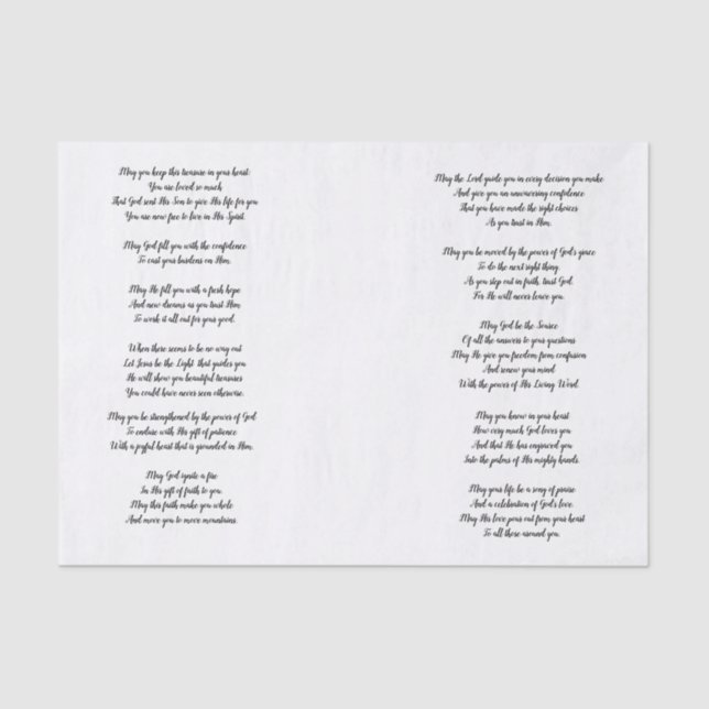 Papel De Seda Você orações #2 Decoupage (Frente )