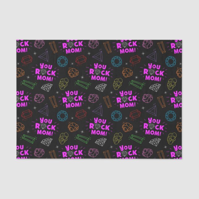 Papel De Seda Você Rocha o Padrão de Gemstone da Mãe (Frente )