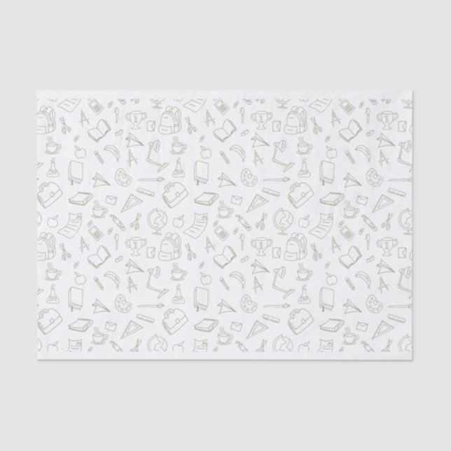 Papel De Seda Voltar à escola Ícones animados diversão (Frente )