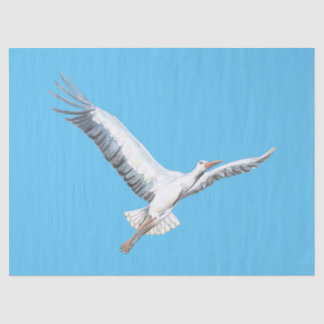 Papel De Seda Voo de cegonha branca