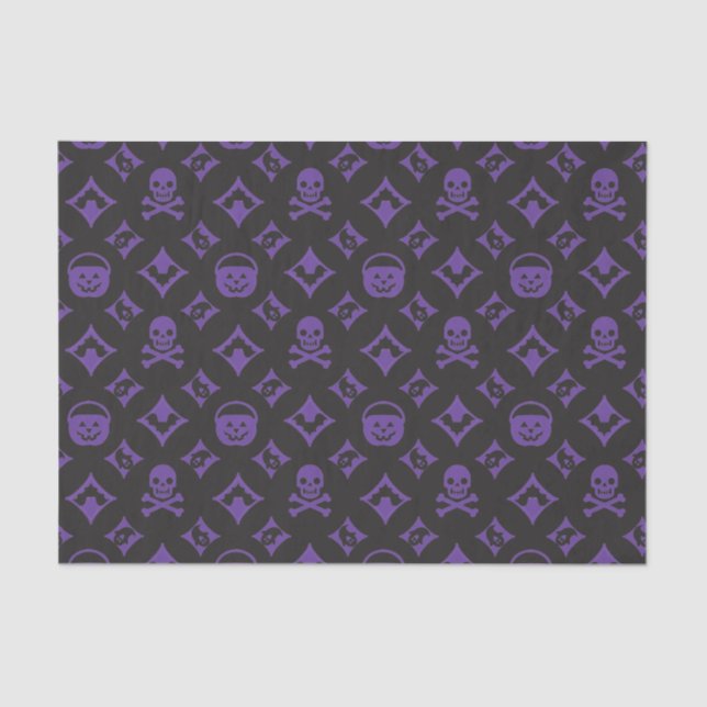 Papel De Seda Vuitton! Designer Halloween LG em roxo (Frente )