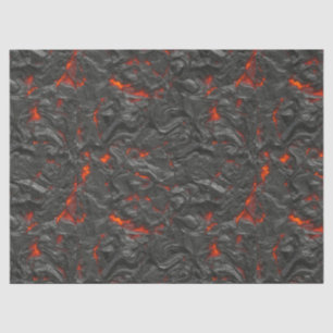 Papel De Seda vulcão de lava Molten preto e vermelho