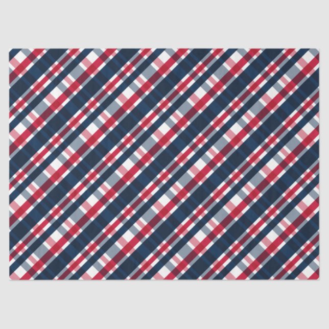 Papel De Seda Washington Sports Fan Blue White Xadrez (Frente )